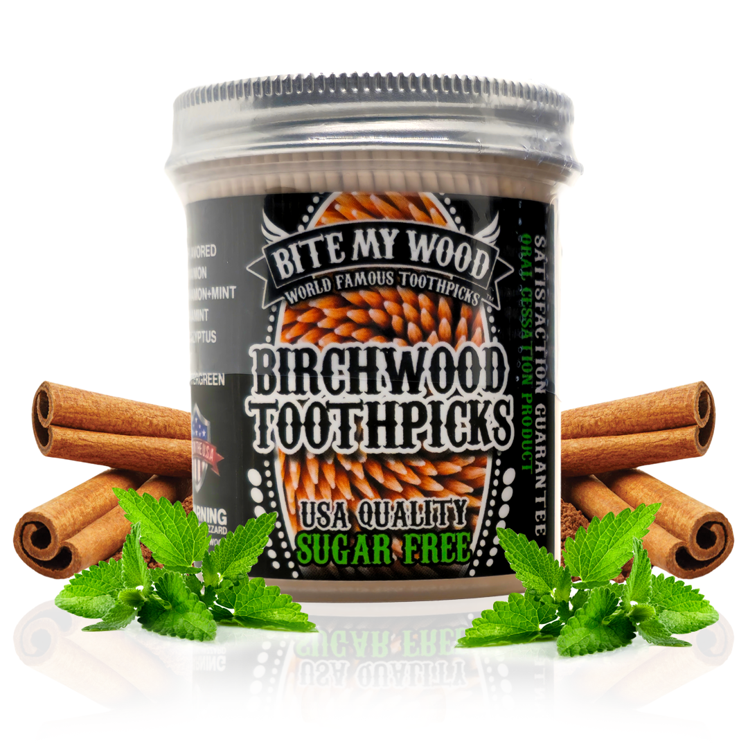 BiteMyWood Flavored Birchwood Toothpicks in Plastic Jars