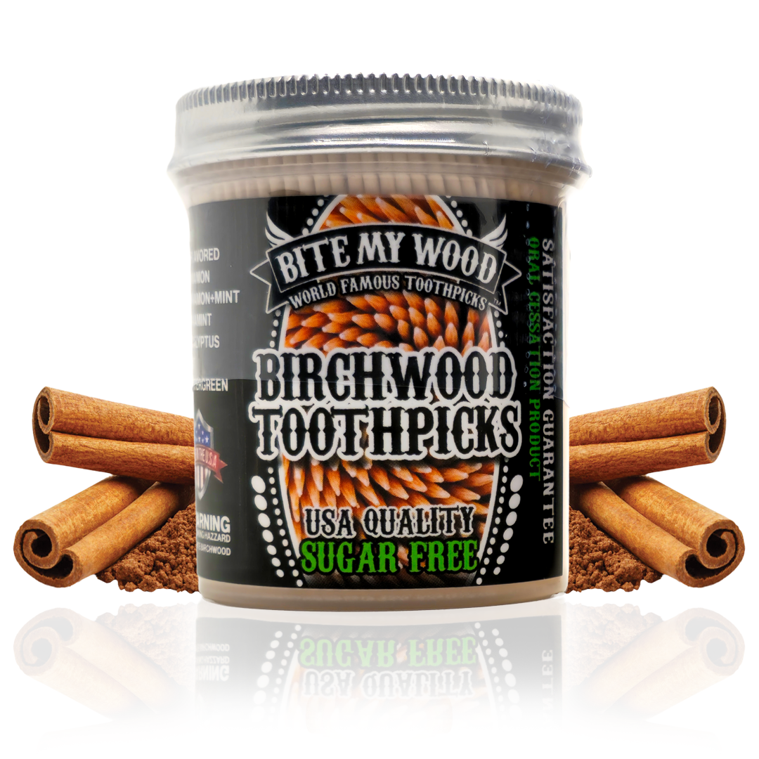 BiteMyWood Flavored Birchwood Toothpicks in Plastic Jars