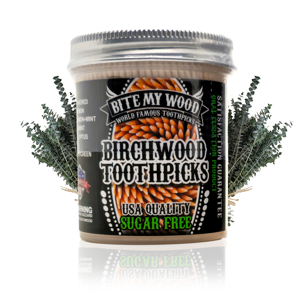 BiteMyWood Flavored Birchwood Toothpicks in Plastic Jars