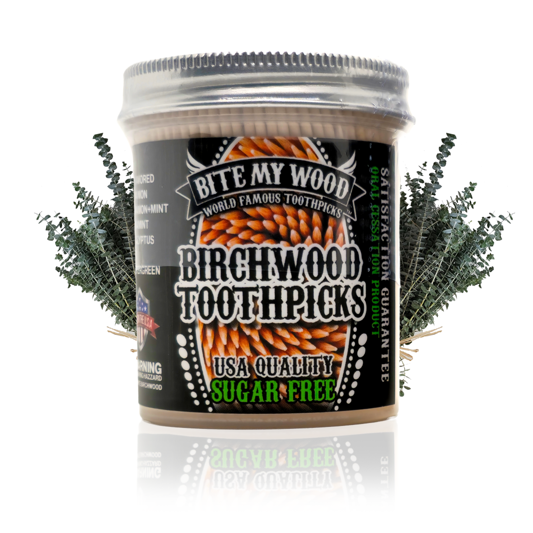 BiteMyWood Flavored Birchwood Toothpicks in Plastic Jars