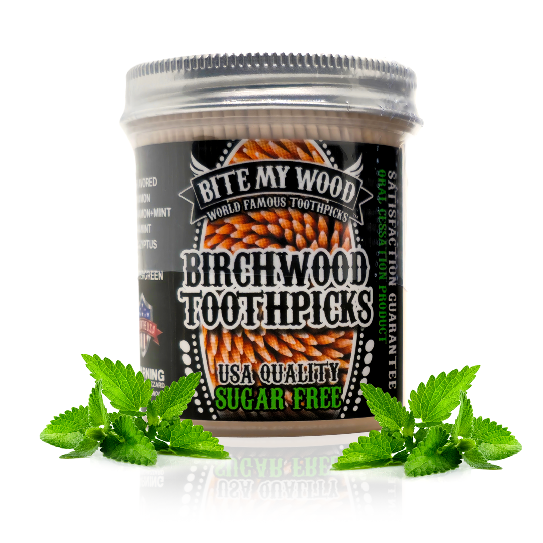 BiteMyWood Flavored Birchwood Toothpicks in Plastic Jars