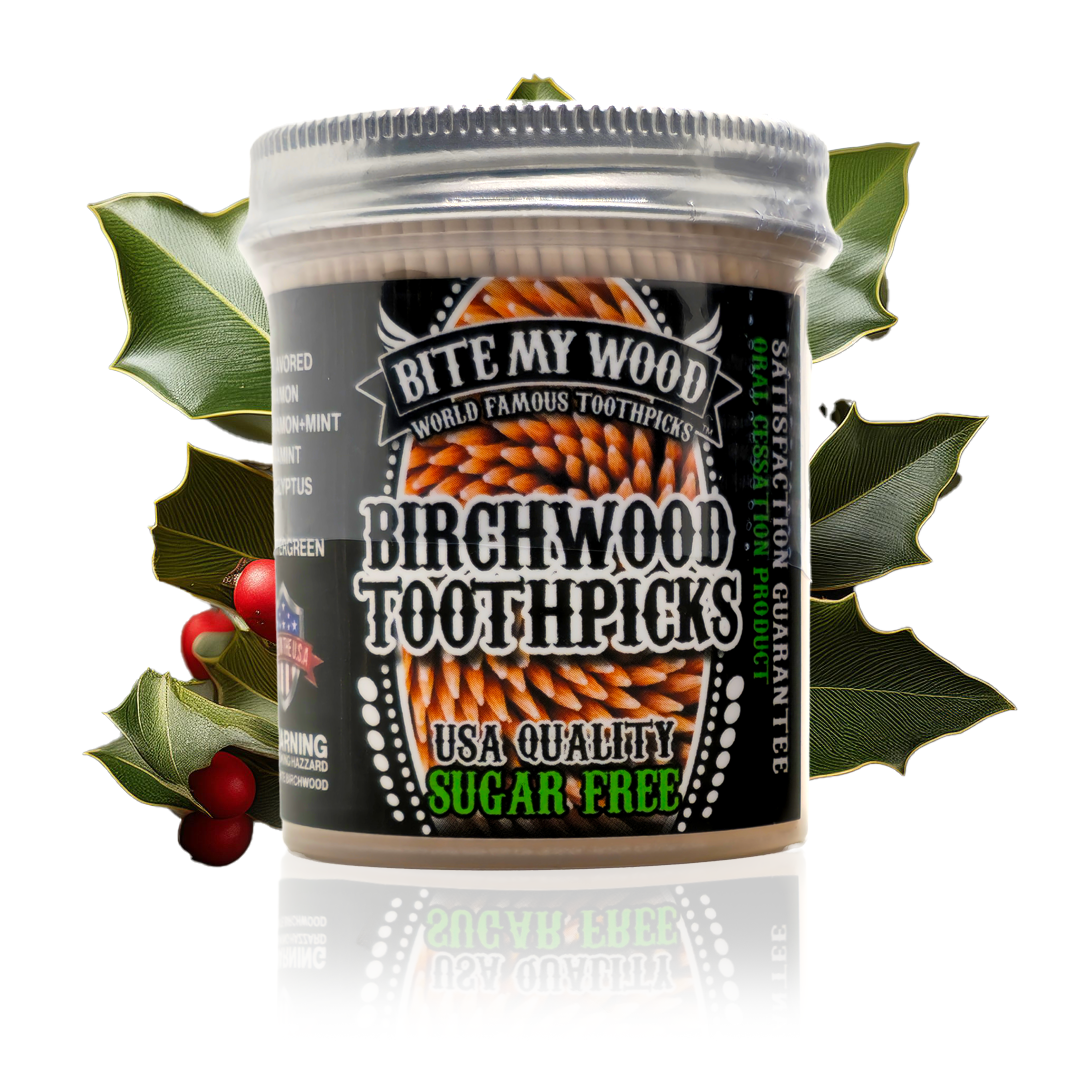 BiteMyWood Flavored Birchwood Toothpicks in Plastic Jars