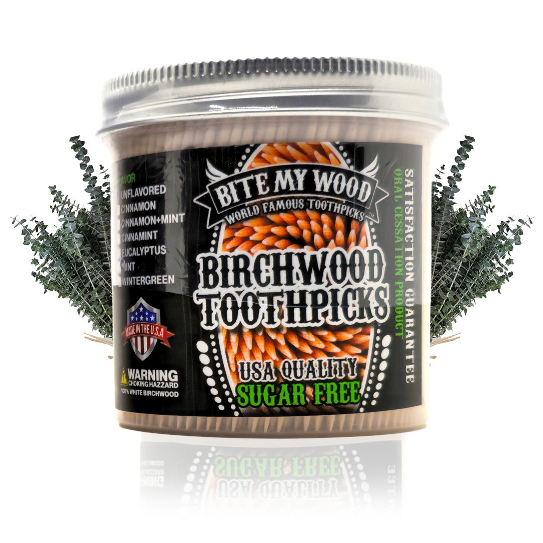 BiteMyWood Flavored Birchwood Toothpicks in Plastic Jars