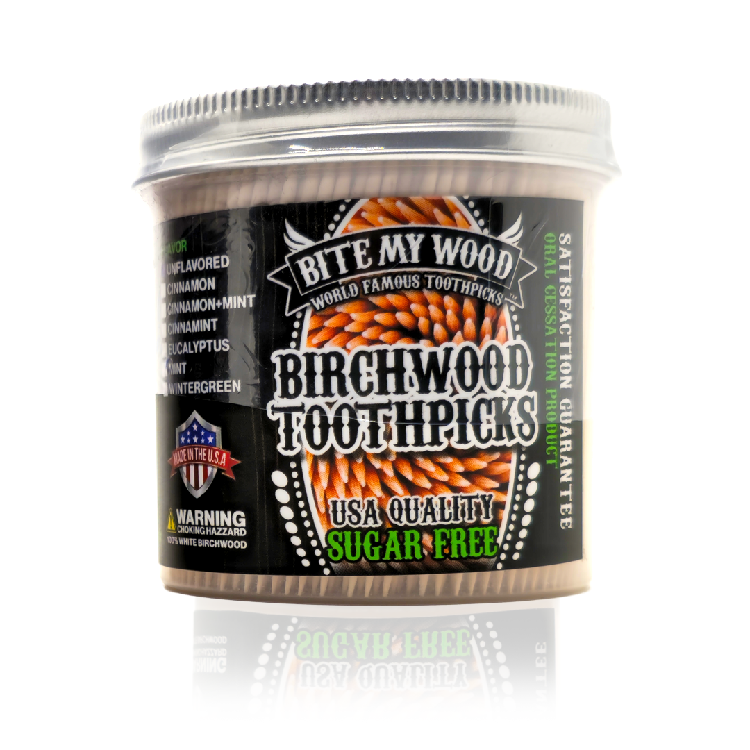 Unflavored Birchwood Toothpicks in Plastic Tube Or Jar