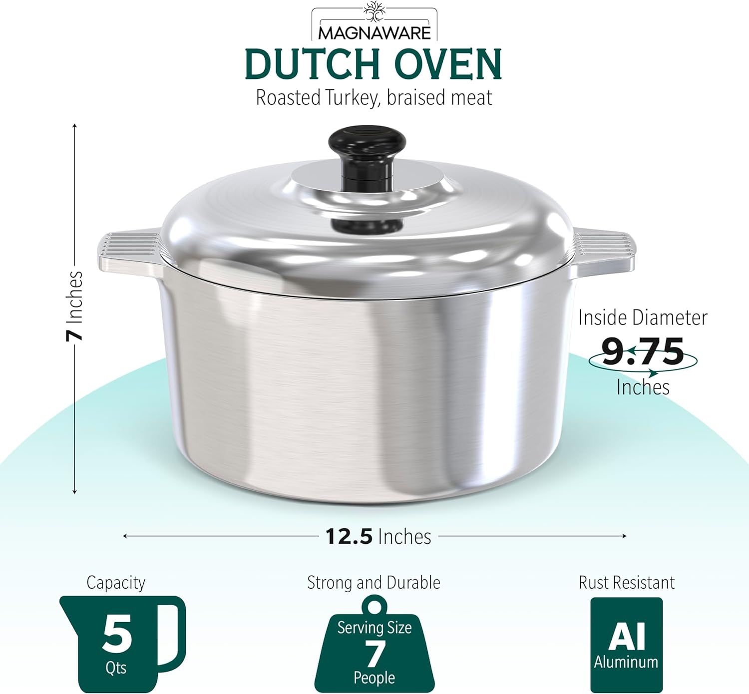 3 Quarts Round Dutch Oven with Lid