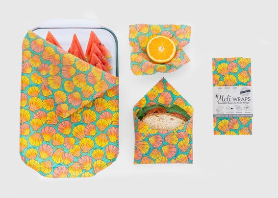 Beeswax Food Wrap - Sunrise Shell Print