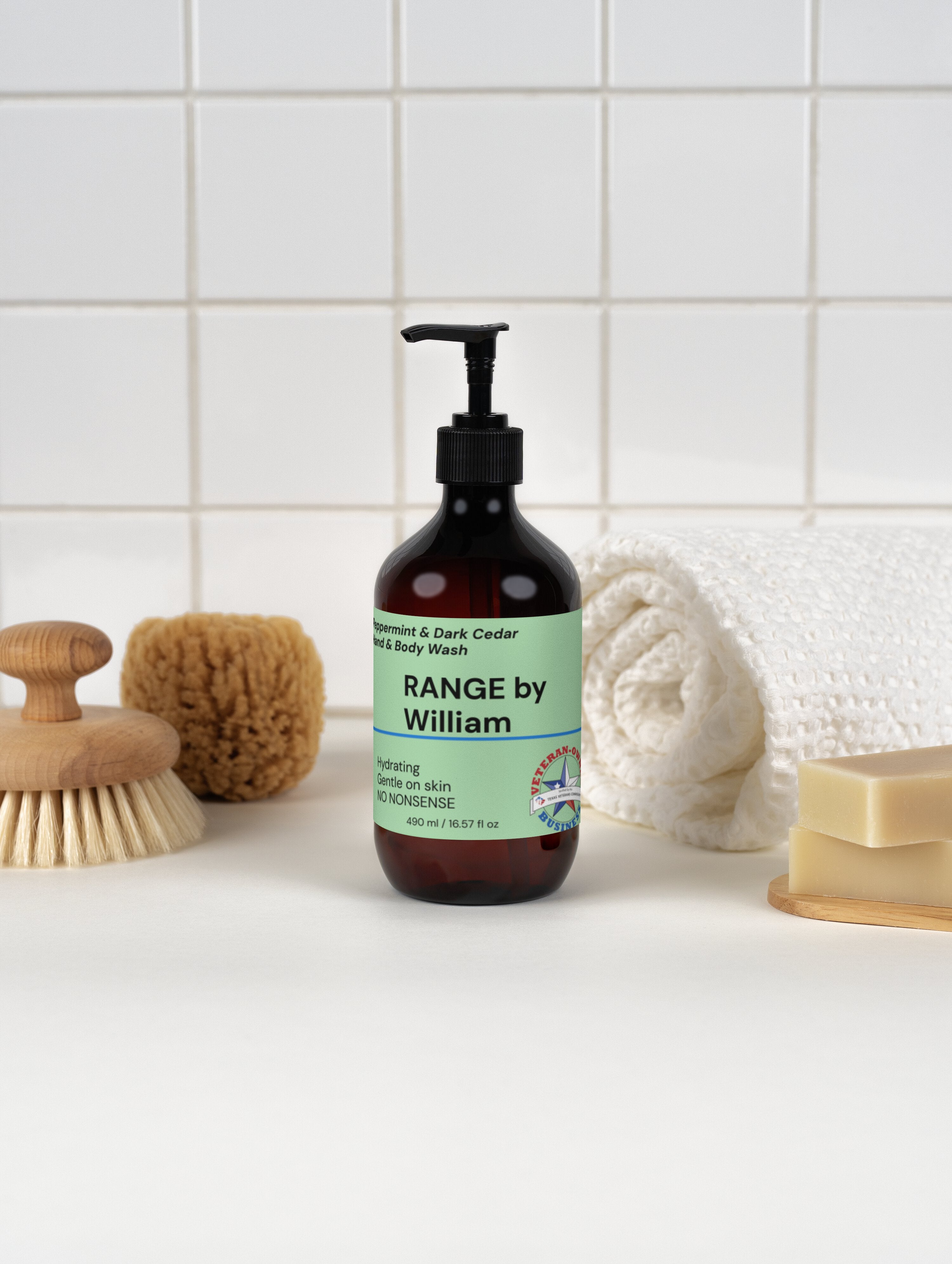 Hand & Body Wash, Peppermint & Dark Cedar