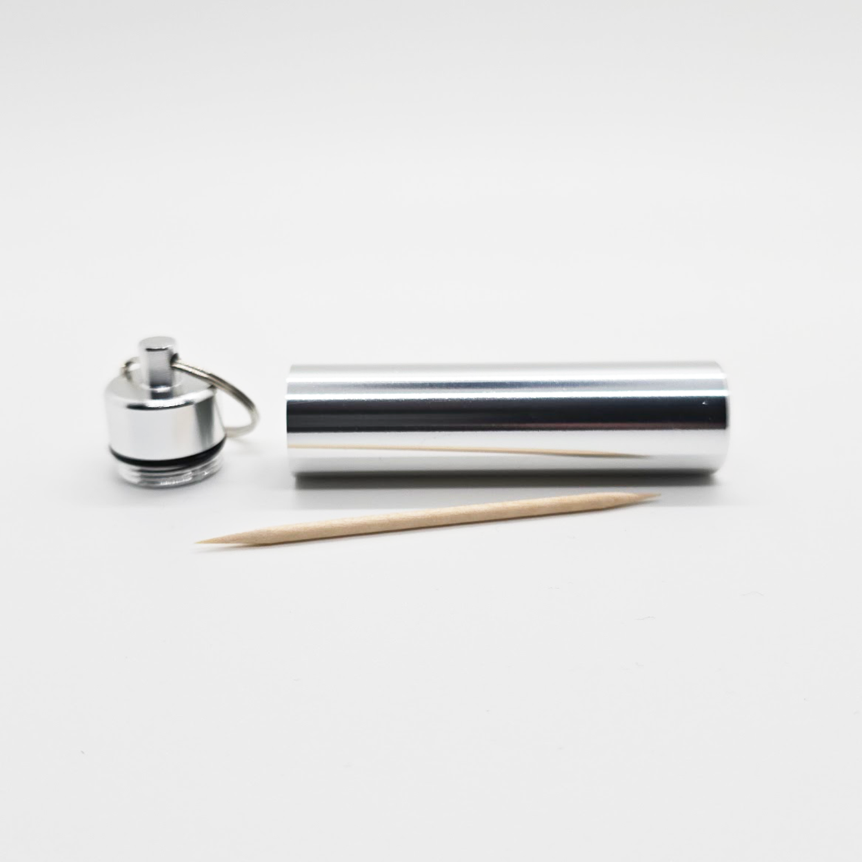 Portable Toothpick Holders – Keychain with Screw Cap in Aluminum & Wood Designs