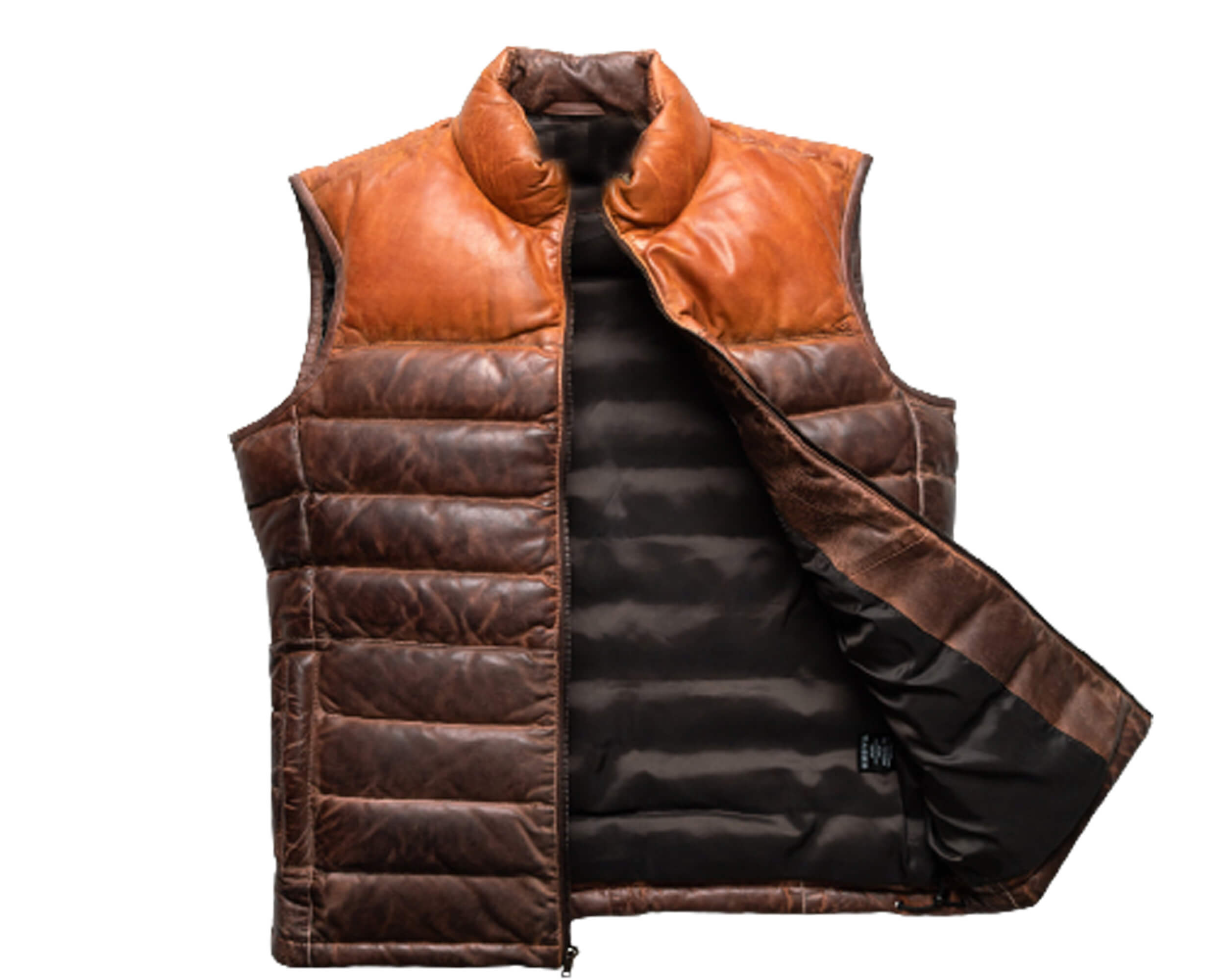 Men's Leather Moncler Puffer Vest, True Religion