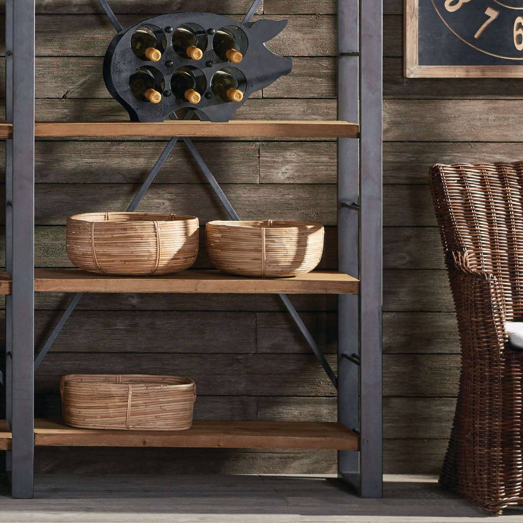 Boho Round Cane Rattan Nesting Bowls (Set of 3)