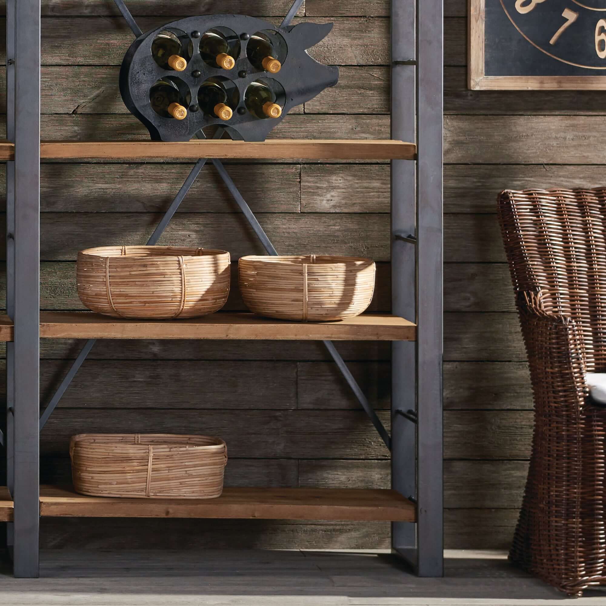 Boho Round Cane Rattan Nesting Bowls (Set of 3)