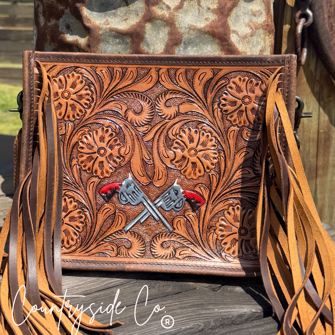The Desert Duel Tooled Leather Purse by Countryside Co.