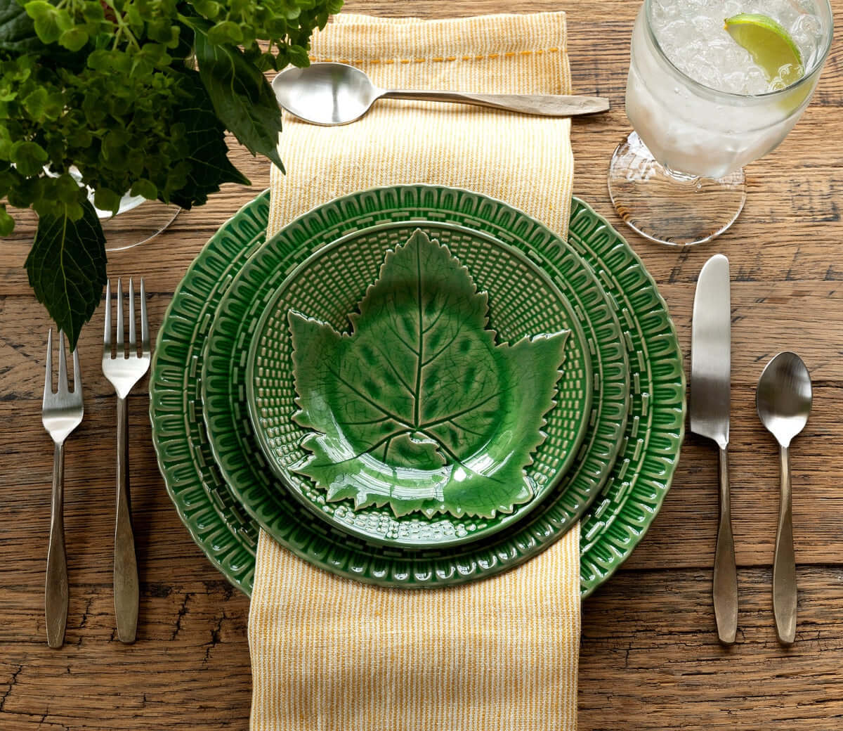 Hand-Forged Antique Gold Flatware Set