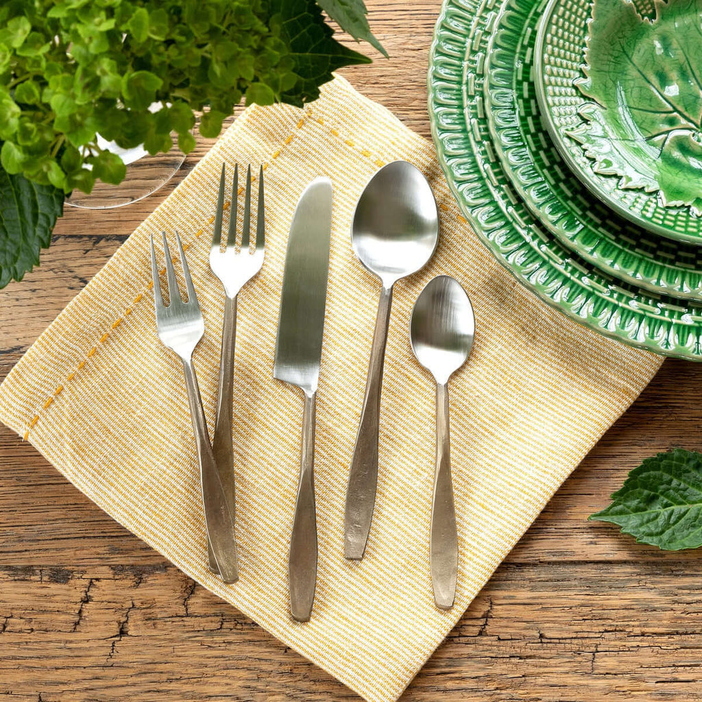 Hand-Forged Antique Gold Flatware Set