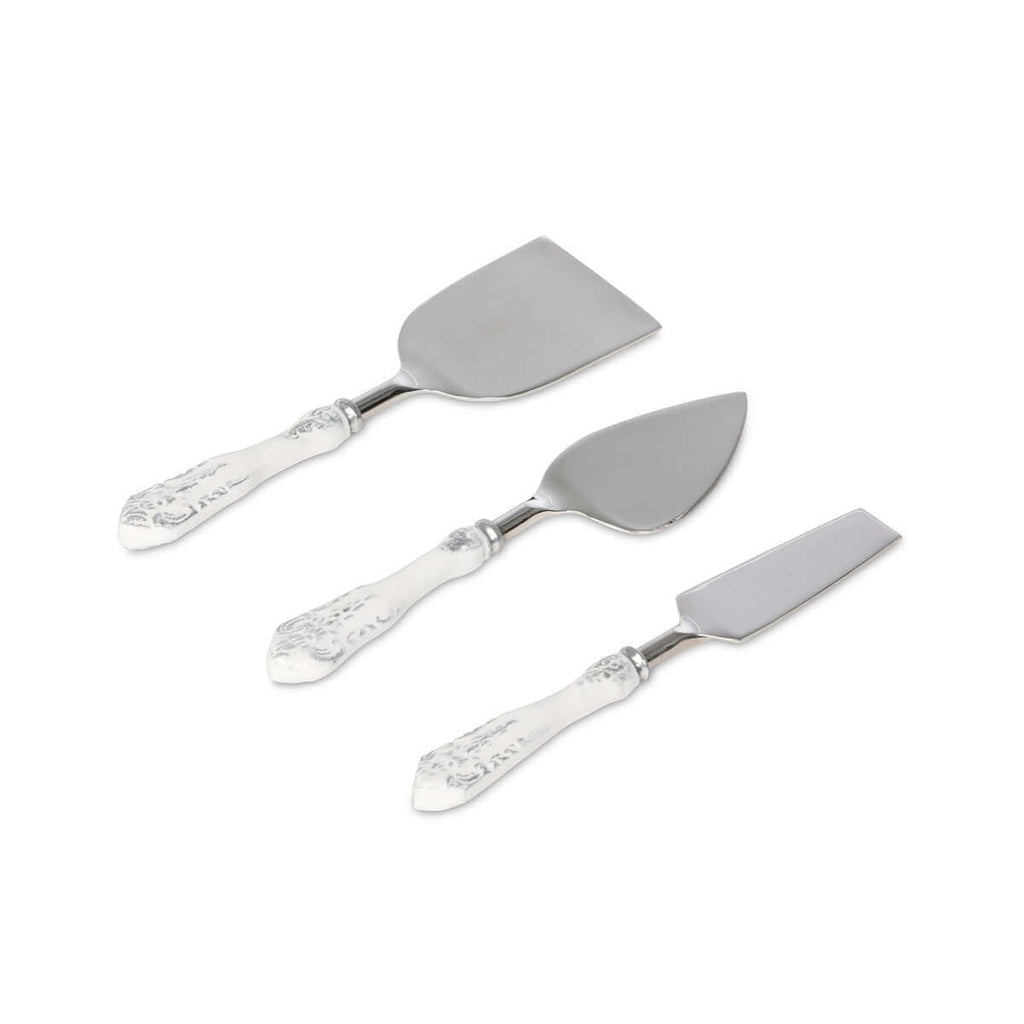 Embossed White Enamel Cheese Knife Set