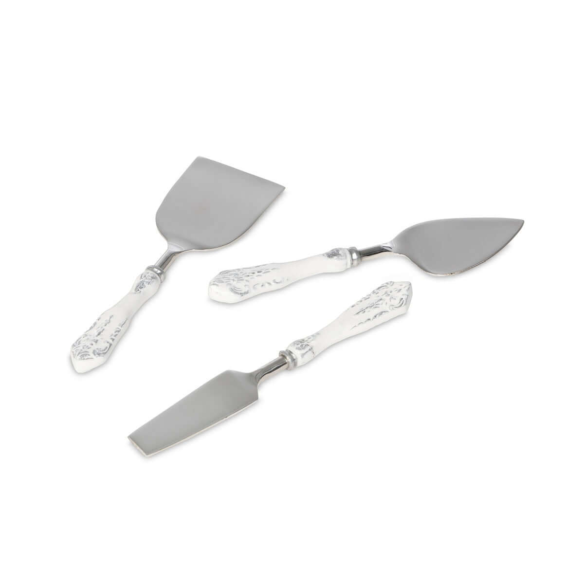 Embossed White Enamel Cheese Knife Set