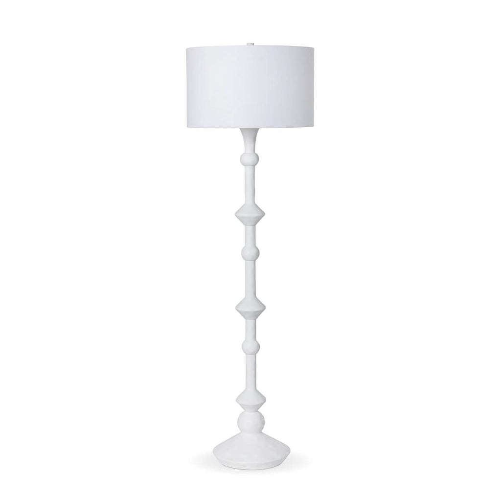 Coastal White Floor Lamp with Linen Shade
