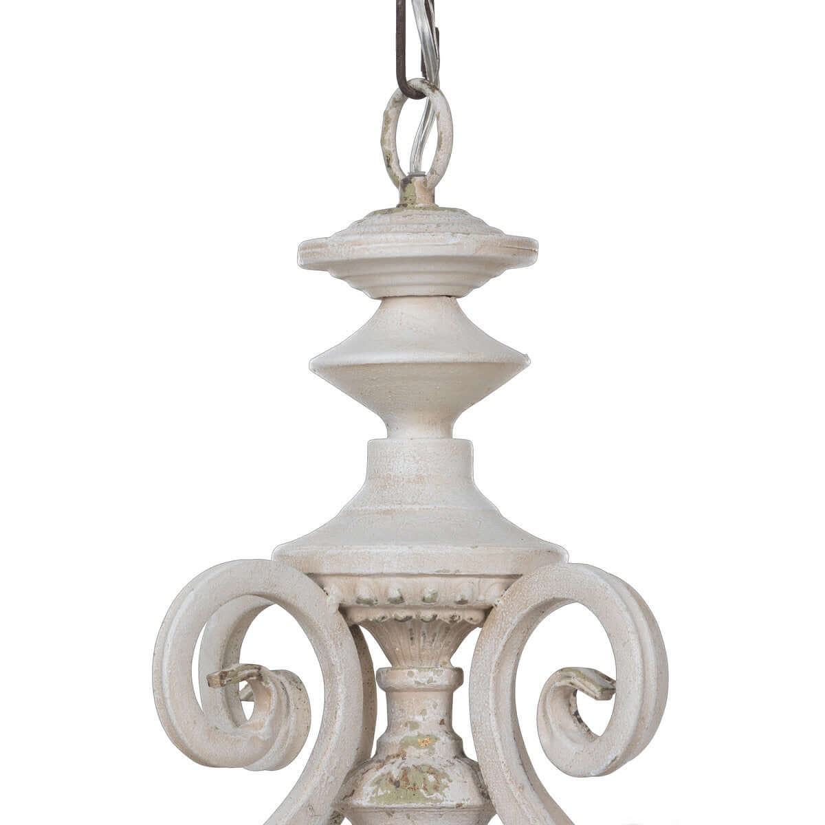 Rustic French Country Chandelier with Gold Leaf Accents