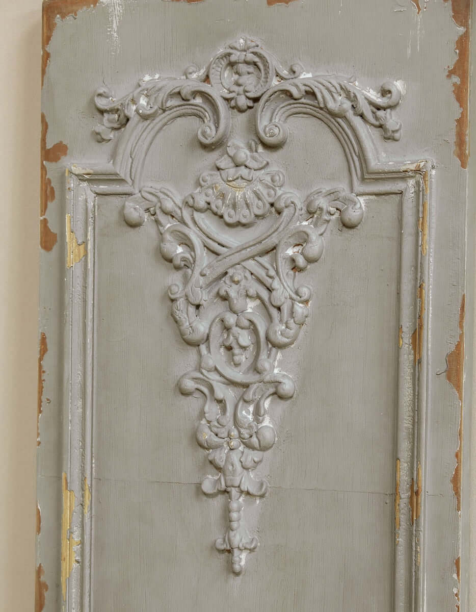 Distressed French Wall Panel – Antique Art Nouveau Decor