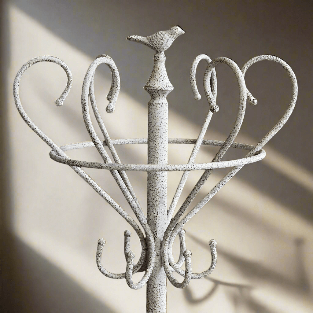 French Country Coat Rack with Bird Design