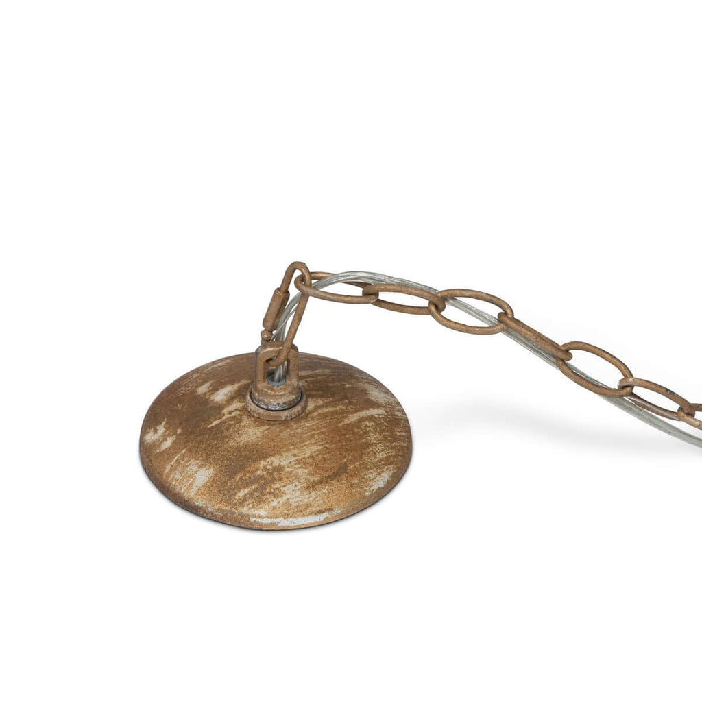 French Country Farmhouse Chandelier in Antique Gold Iron