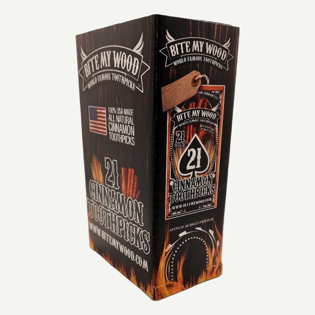 BiteMyWood 21 qty Bag 48 Pack Point Of Sale Counter Store Retail Display 2 Box Purchase