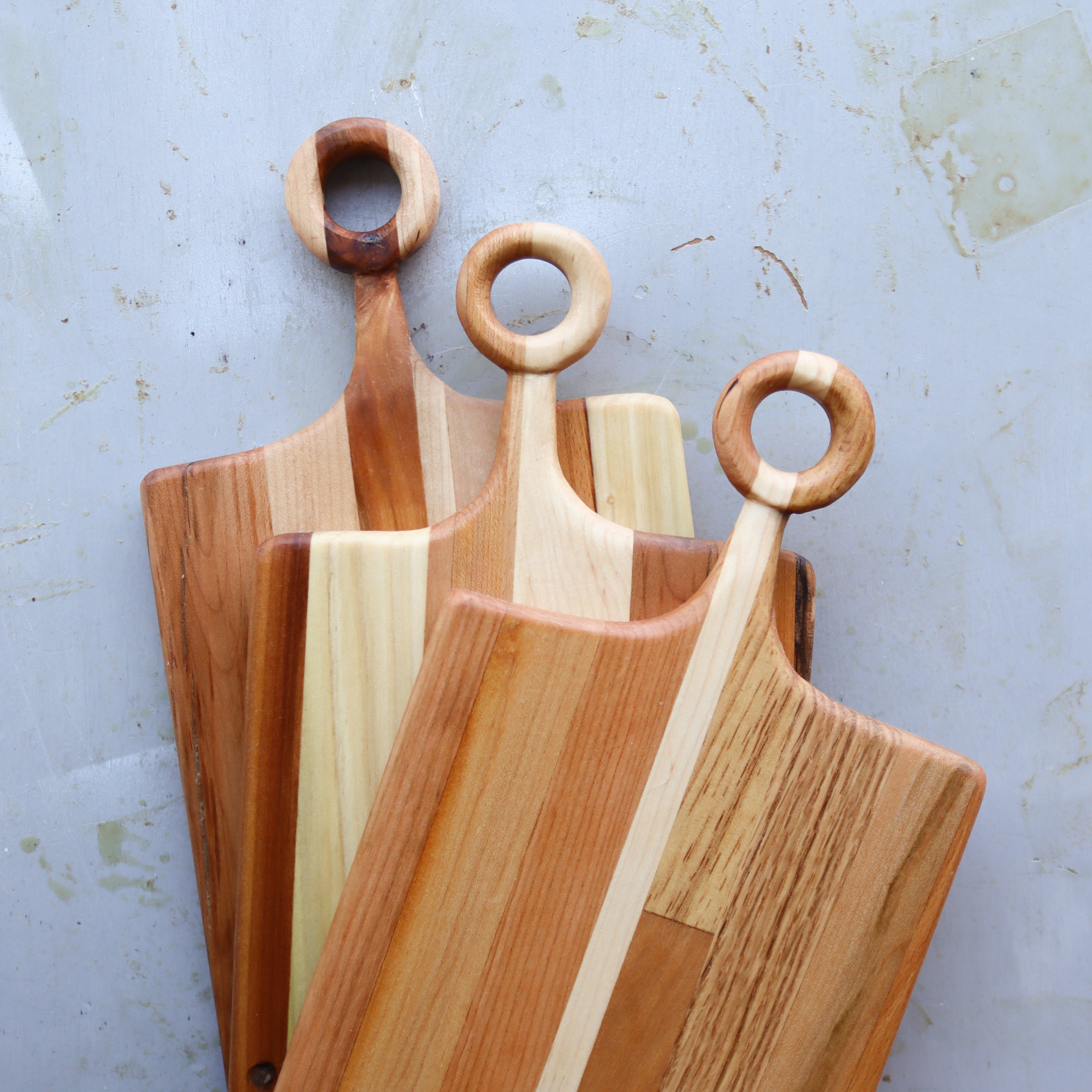 Serving Boards with Hand-Carved Handle