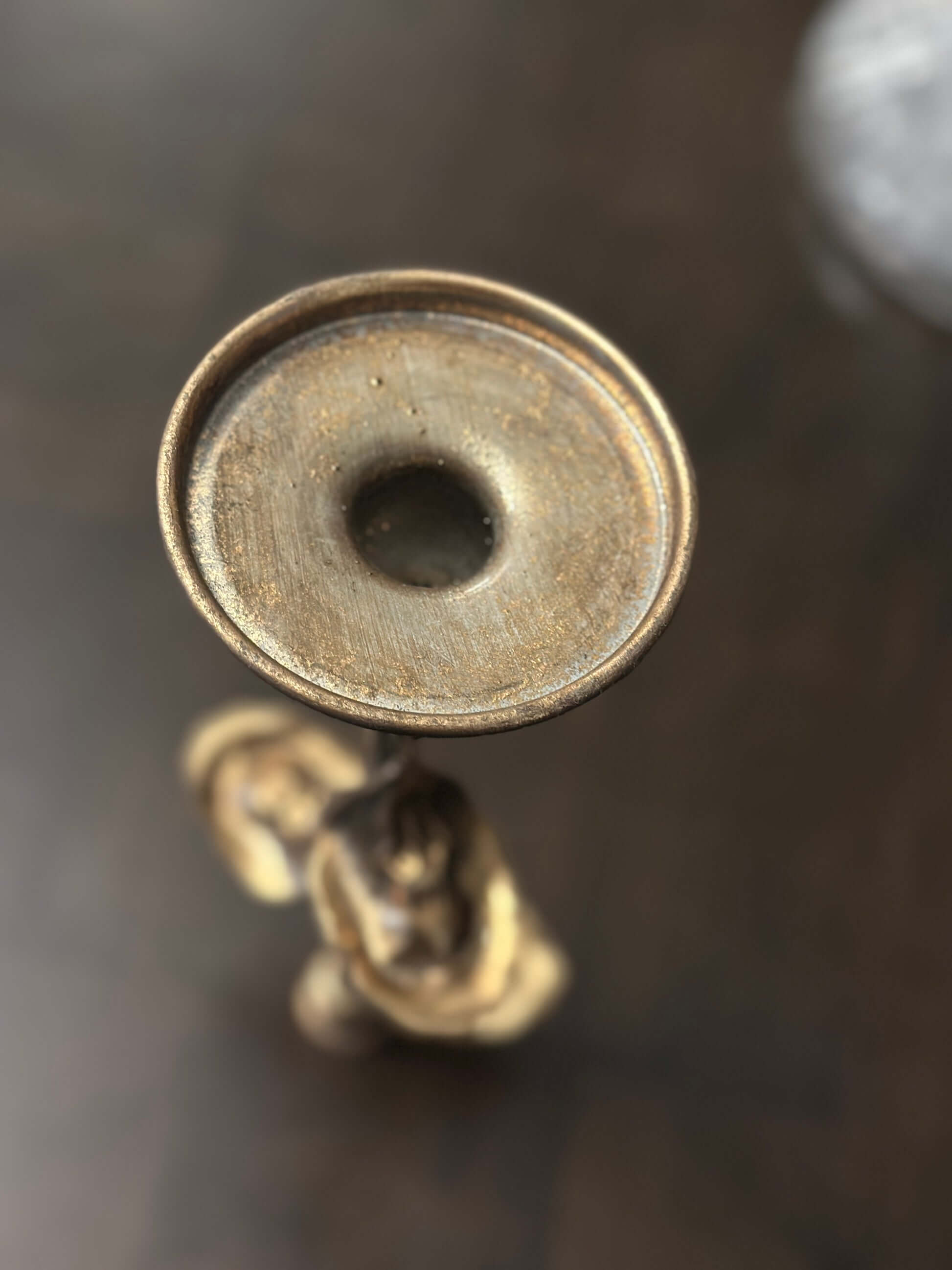 Antique Brass Leaf Candle Holders Set