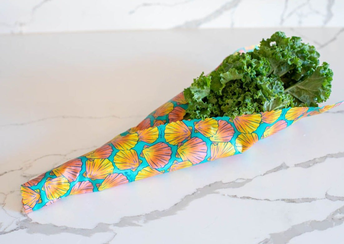 Beeswax Wrap Bulk Roll - Shells Print