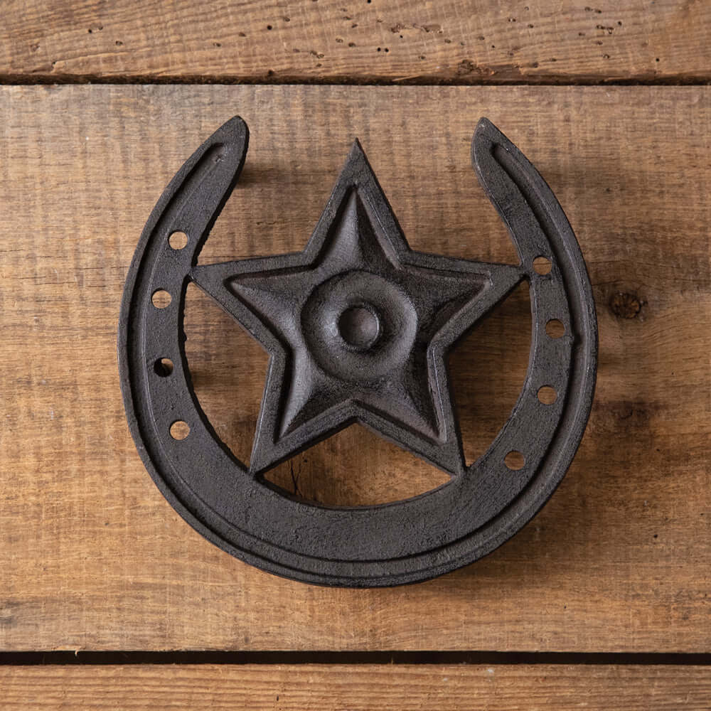 Rustic Western Star Cast Iron Trivet
