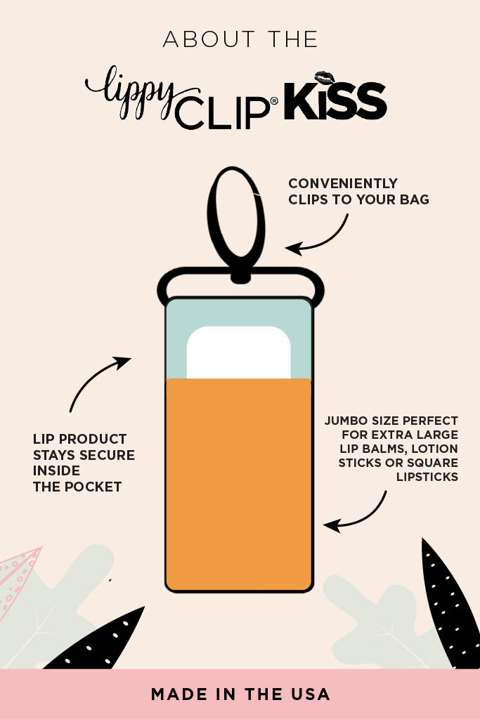 Light Blue and White Gingham LippyClip KISS for larger lip balms, essential oil rollers, etc.