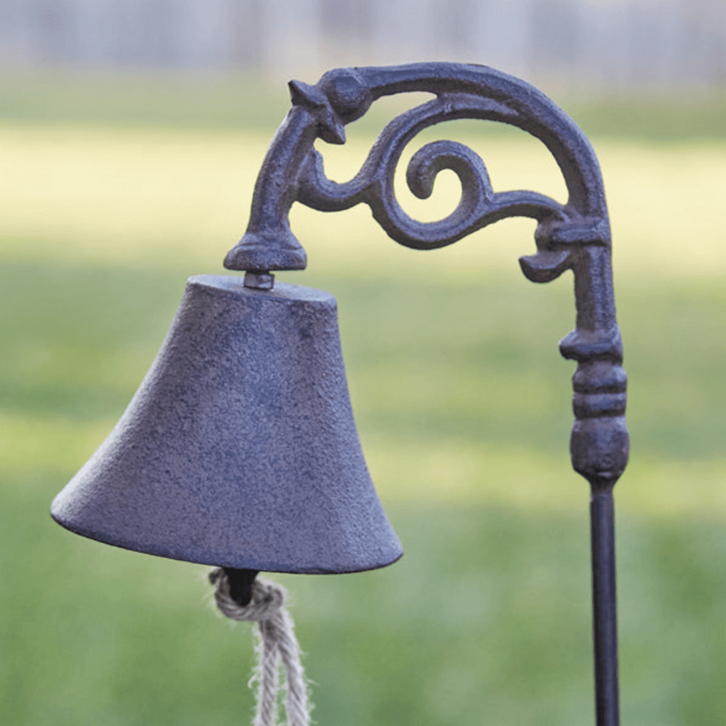 Vintage Cast Iron Garden Bell on Stake