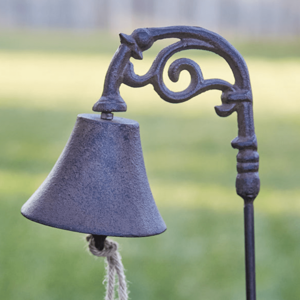 Vintage Cast Iron Garden Bell on Stake