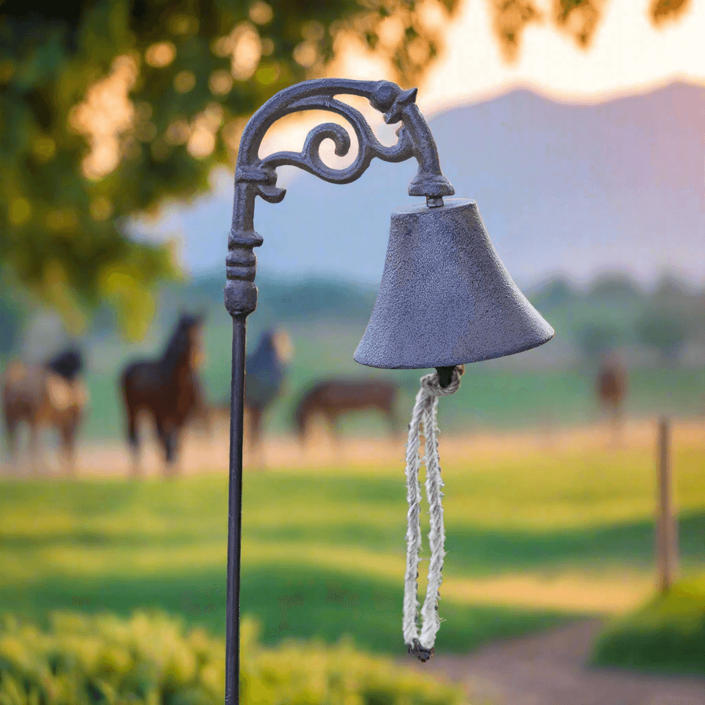 Vintage Cast Iron Garden Bell on Stake