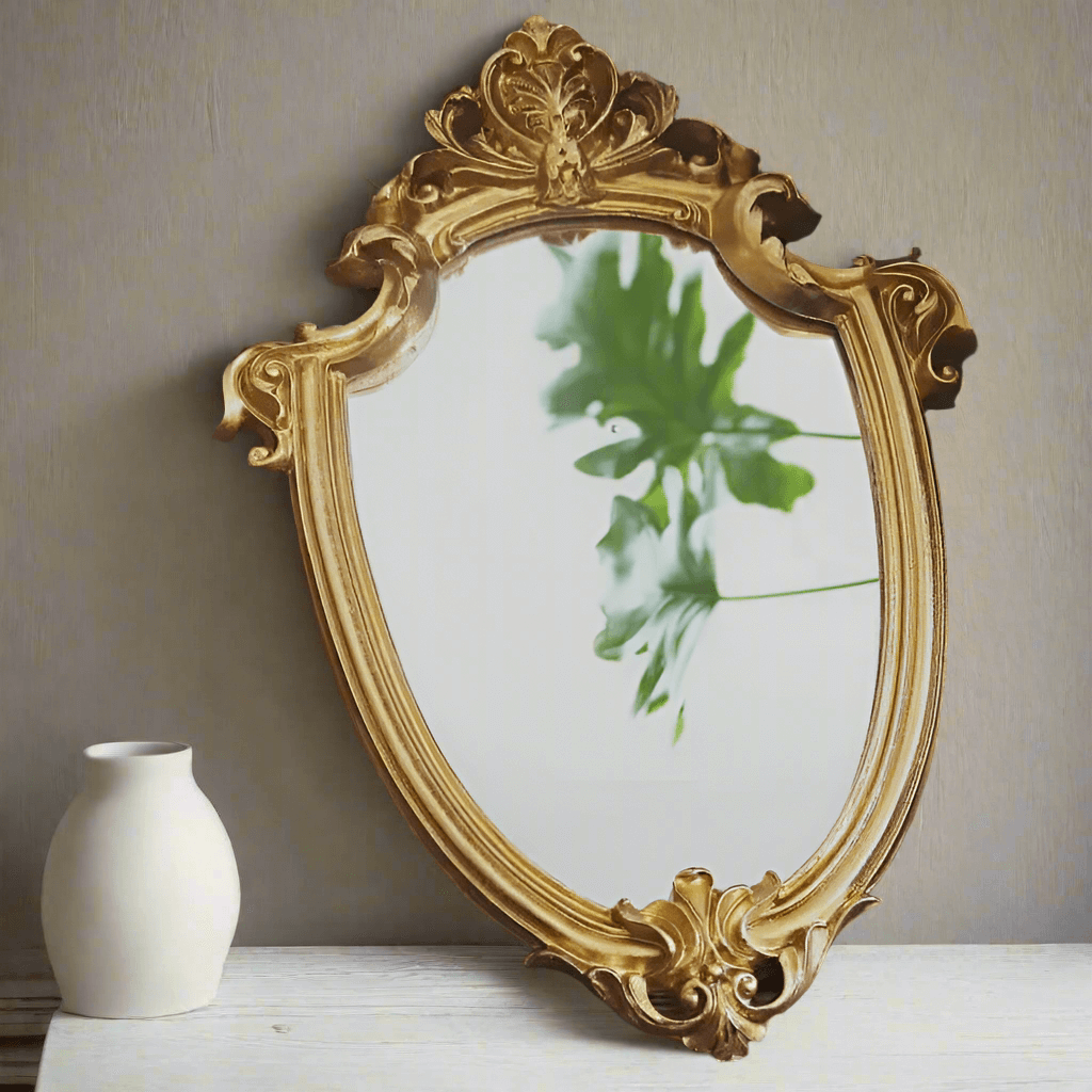 Vintage Gold Vanity Wall Mirror with Baroque Frame