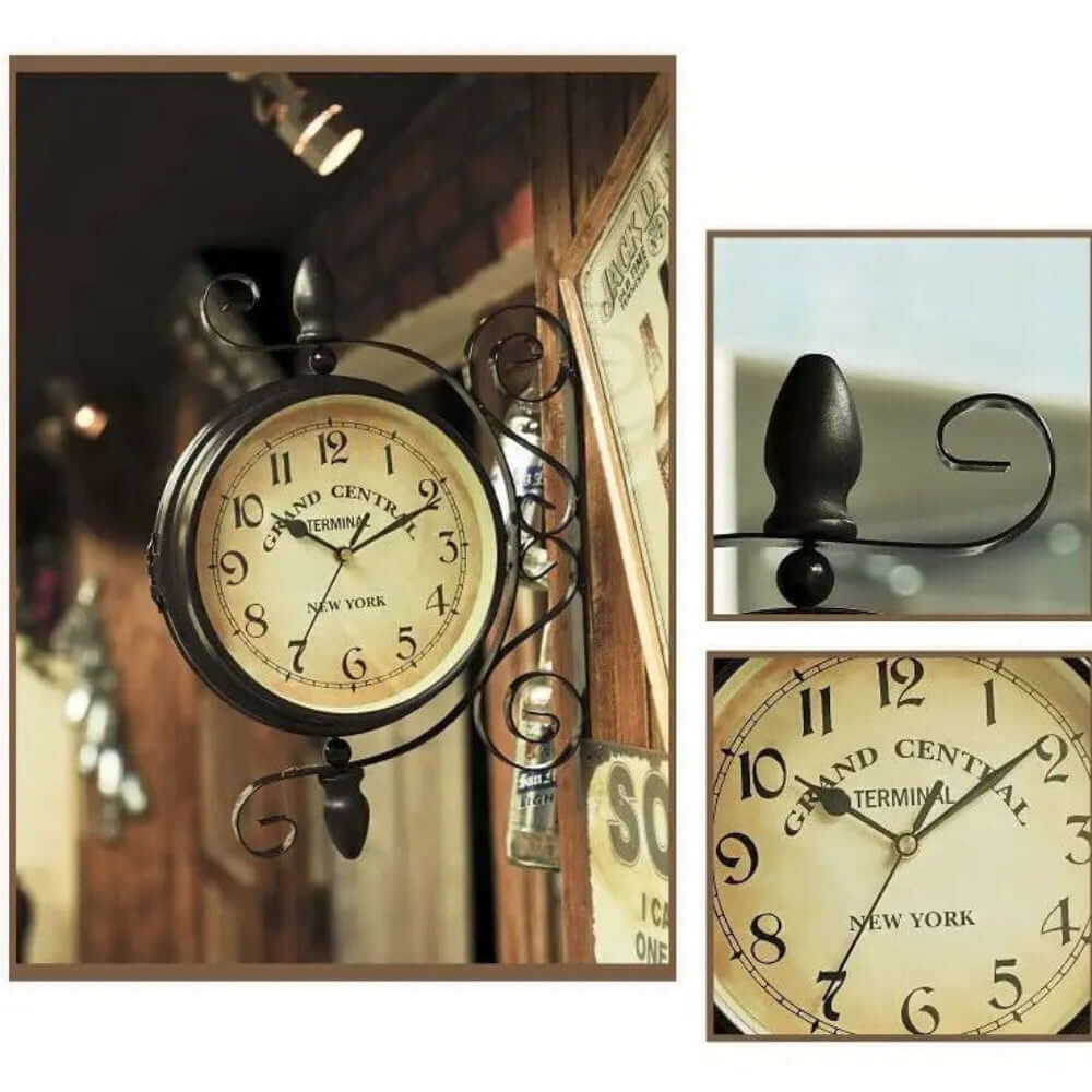 Vintage Grand Central Station Double-Sided Wall Clock