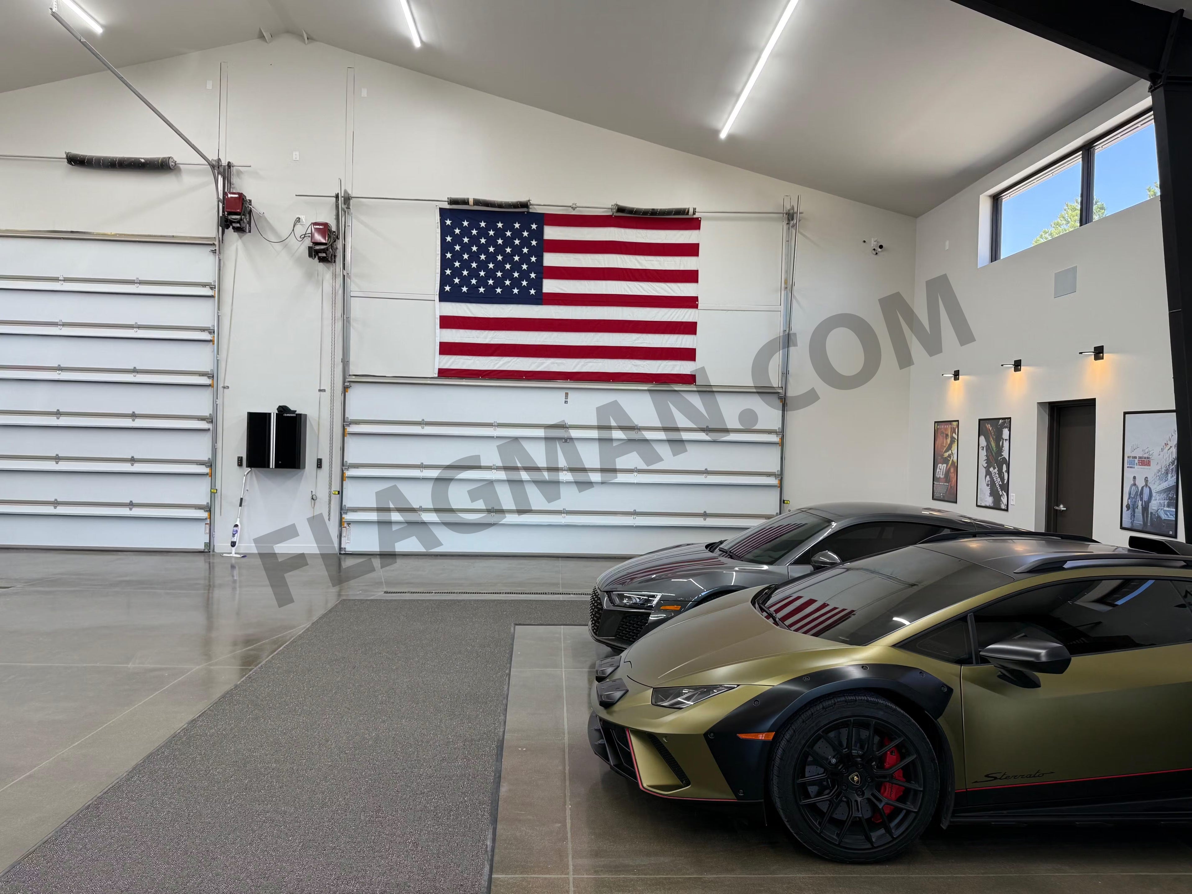 Polyester American Flag with Grommets Along Edges for Wall Hanging - Indoor or Outdoor *Made in USA*