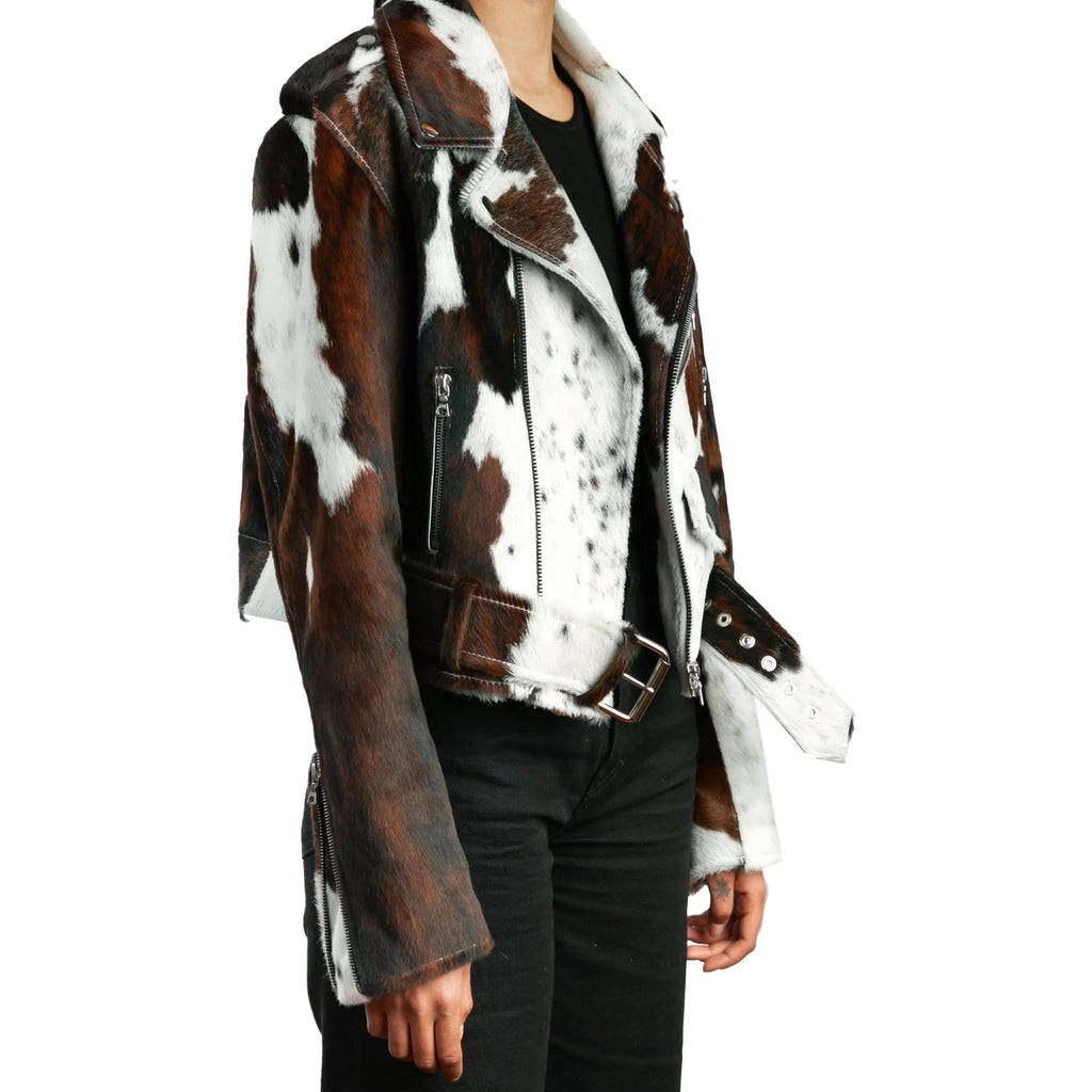 Women's Cow Hide Jacket, Genuine Leather Outerwear, Stylish & Warm Winter Fashion, Perfect Gift for Her