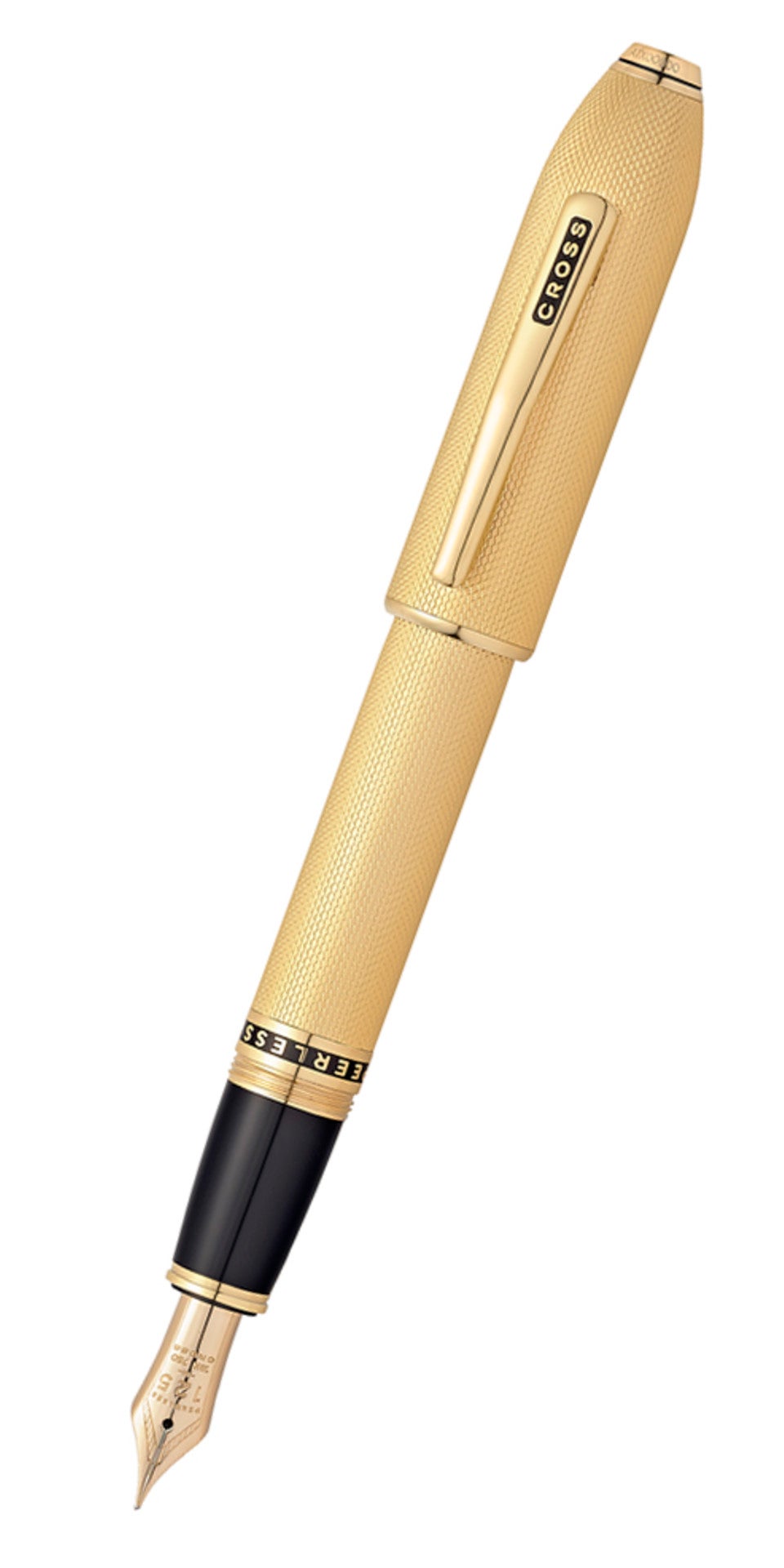 Peerless™ 23KT Heavy Gold Plate with Gold Plated Appointments, Swarovski Crystal and 18KT Gold Medium Nib Fountain Pen