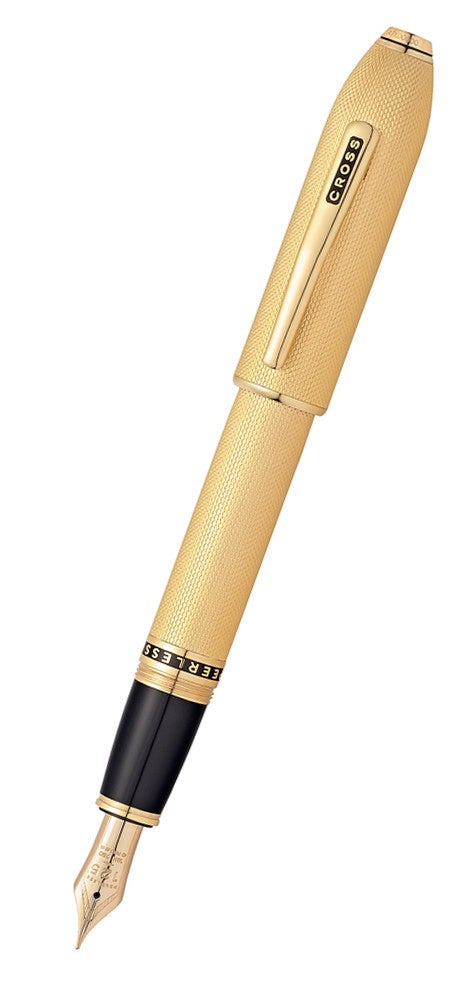 Peerless™ 23KT Heavy Gold Plate with Gold Plated Appointments, Swarovski Crystal and 18KT Gold Medium Nib Fountain Pen