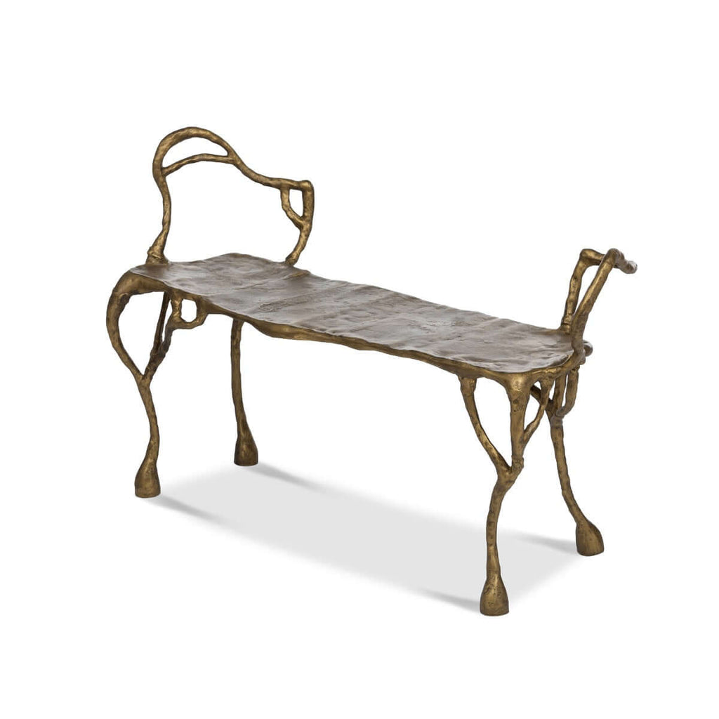 Antique Gold Organic Branch Bench