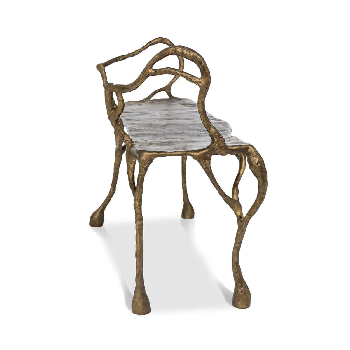 Antique Gold Organic Branch Bench