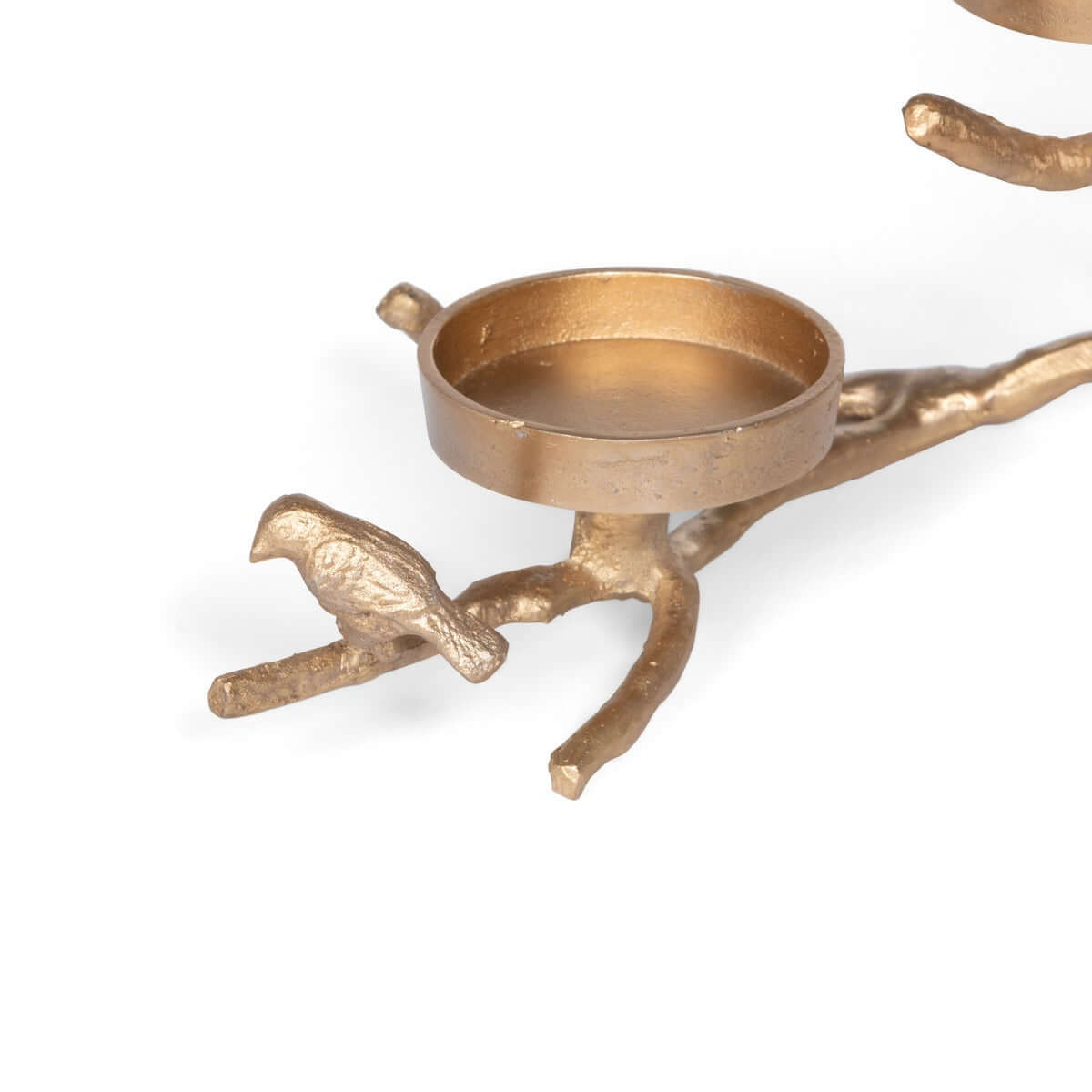 Bird Branch Candle Holder Centerpiece in Soft Gold