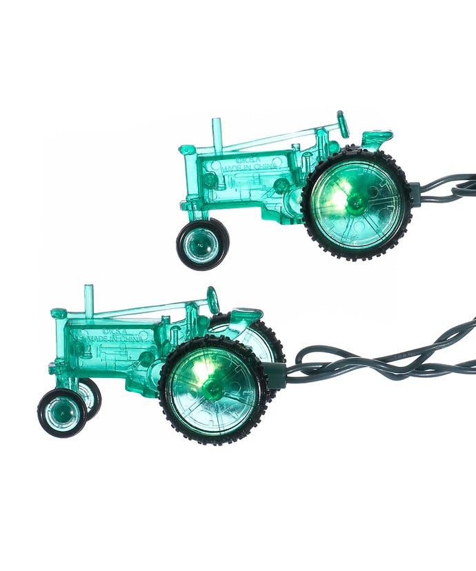Green Tractor Novelty Light Set - 9 Feet