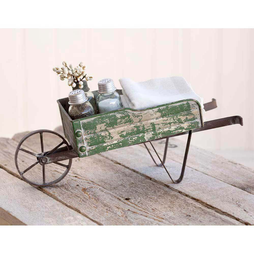 Antique Farmhouse Kitchen Wheelbarrow Caddy