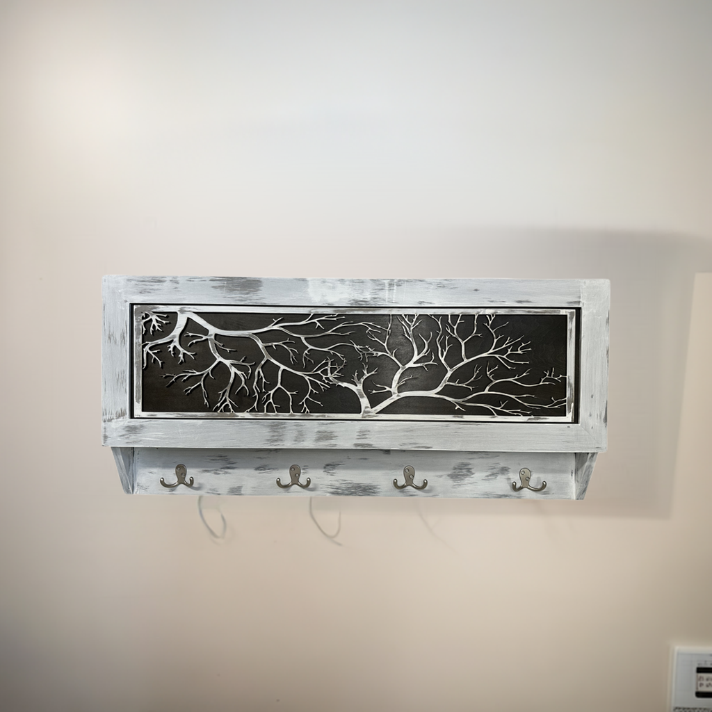 Coat Rack Hidden Gun Storage - Winter Tree