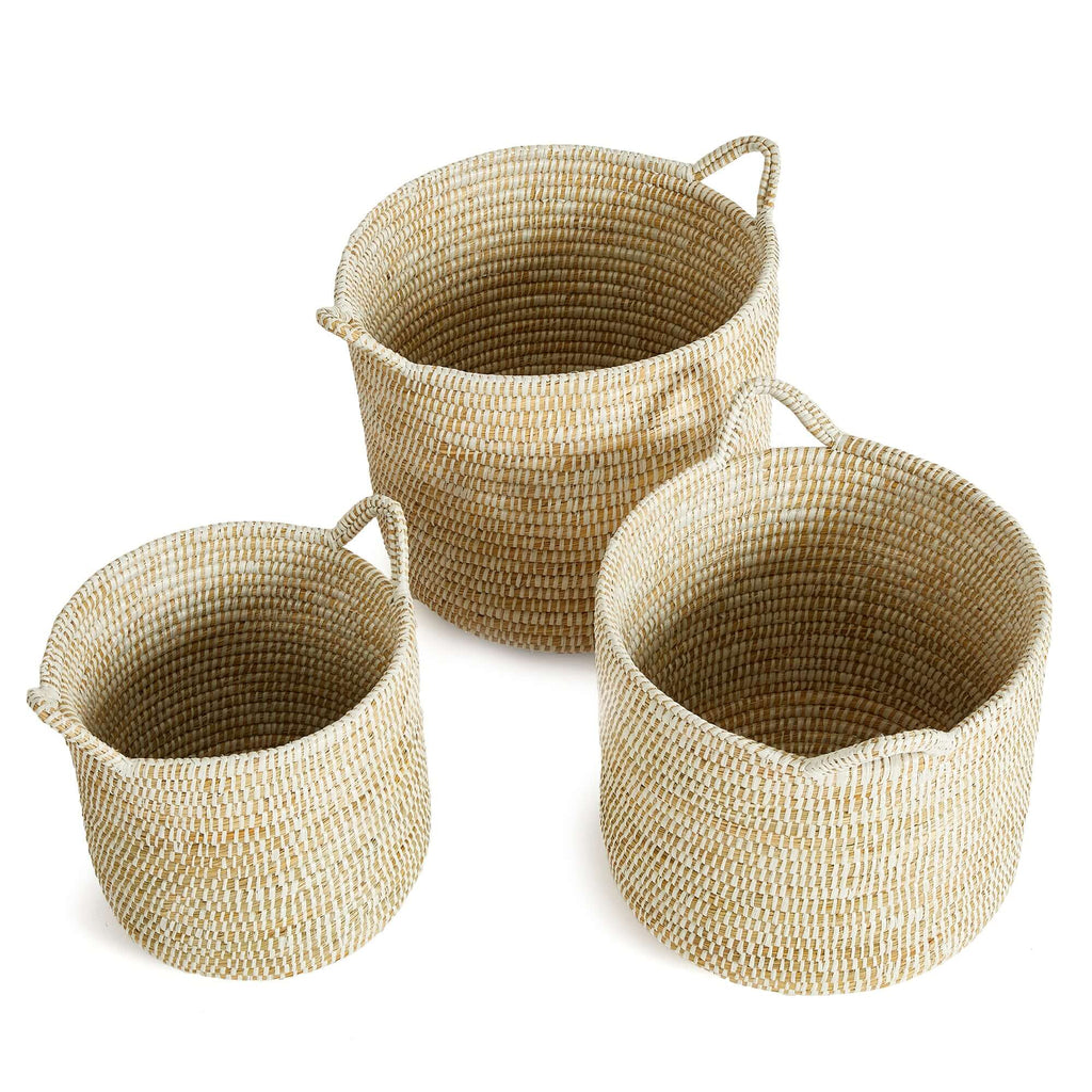 Handwoven Rivergrass Storage Baskets for Coastal Decor (Set of 3)