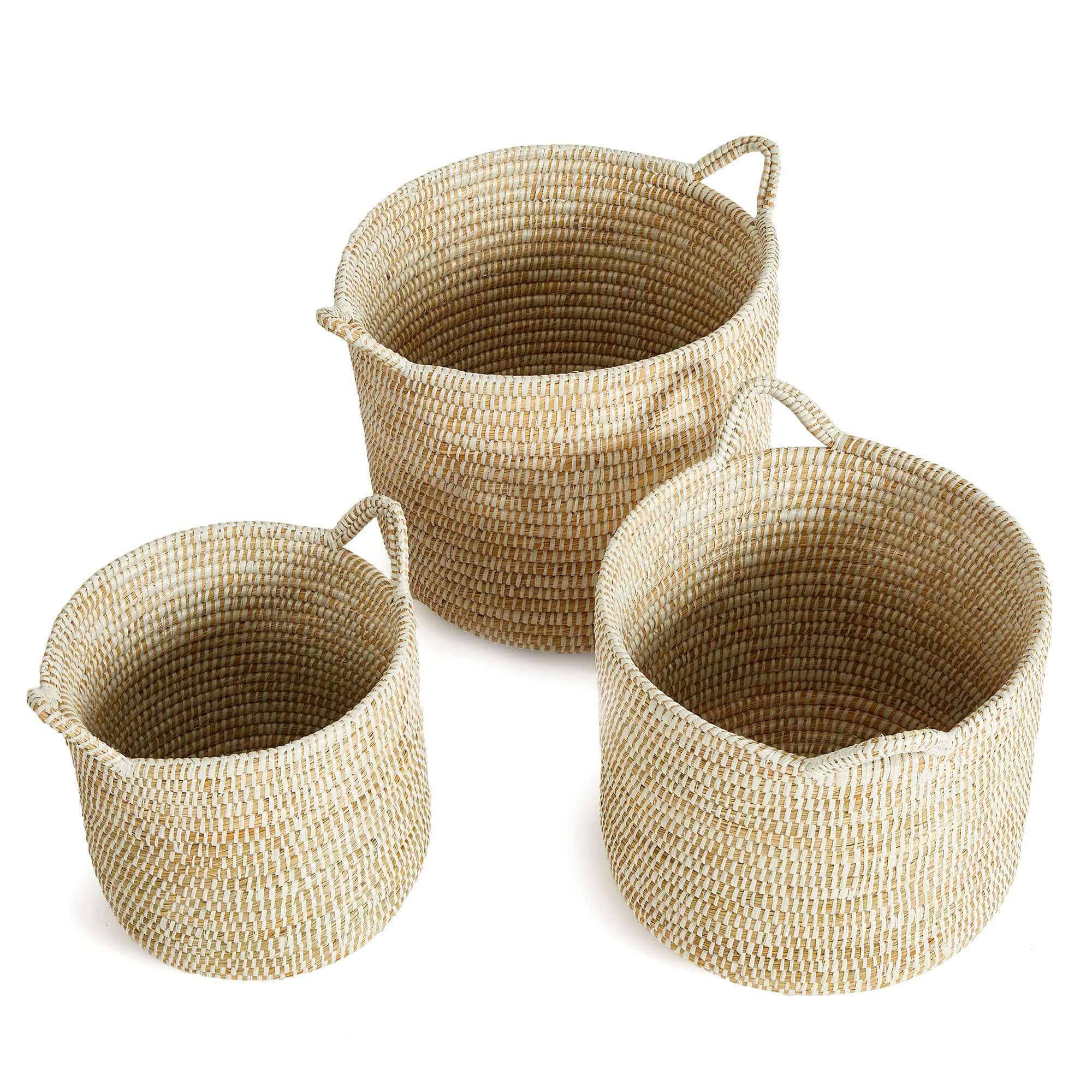 Handwoven Rivergrass Storage Baskets for Coastal Decor (Set of 3)