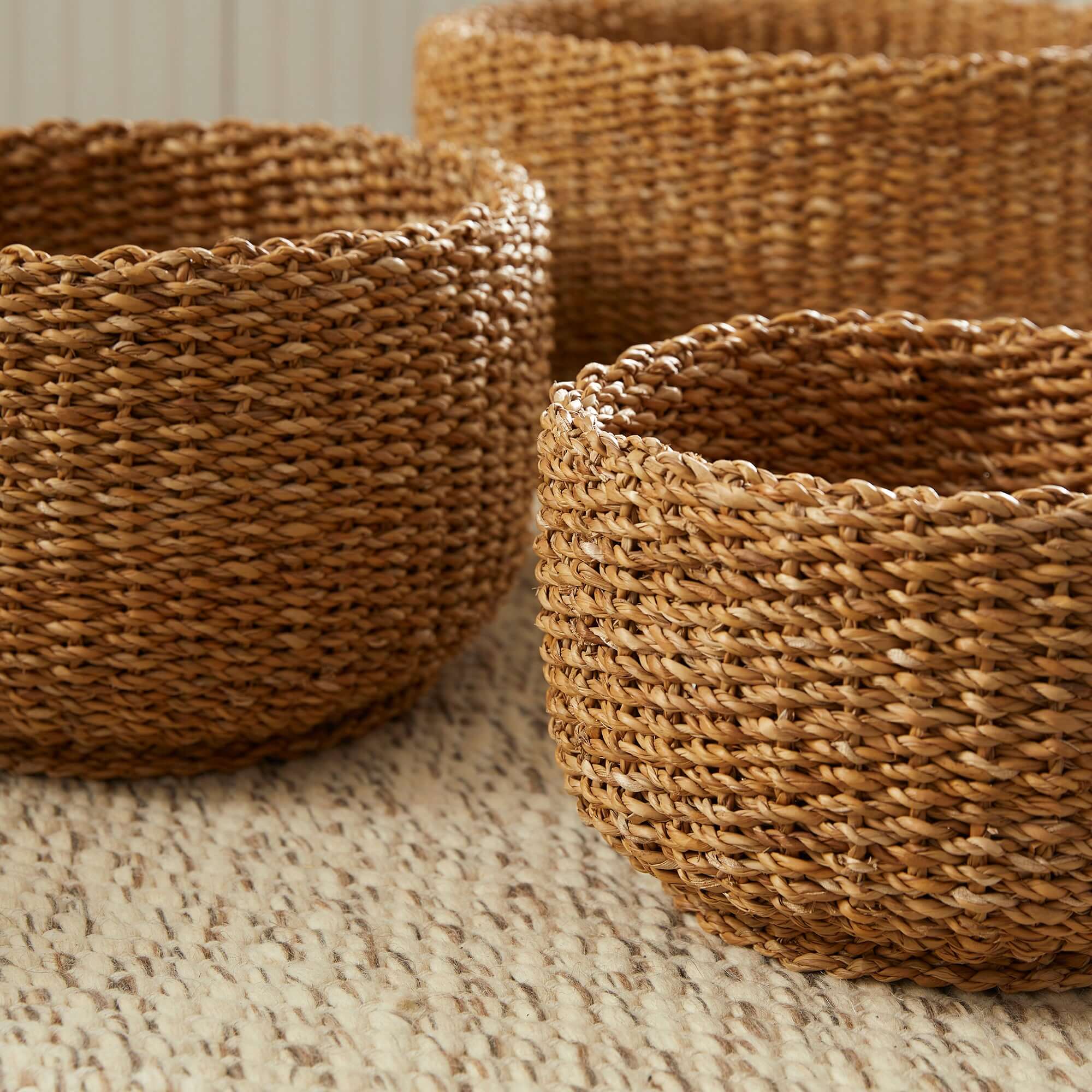 Handwoven Seagrass Storage Baskets (Set of 3)