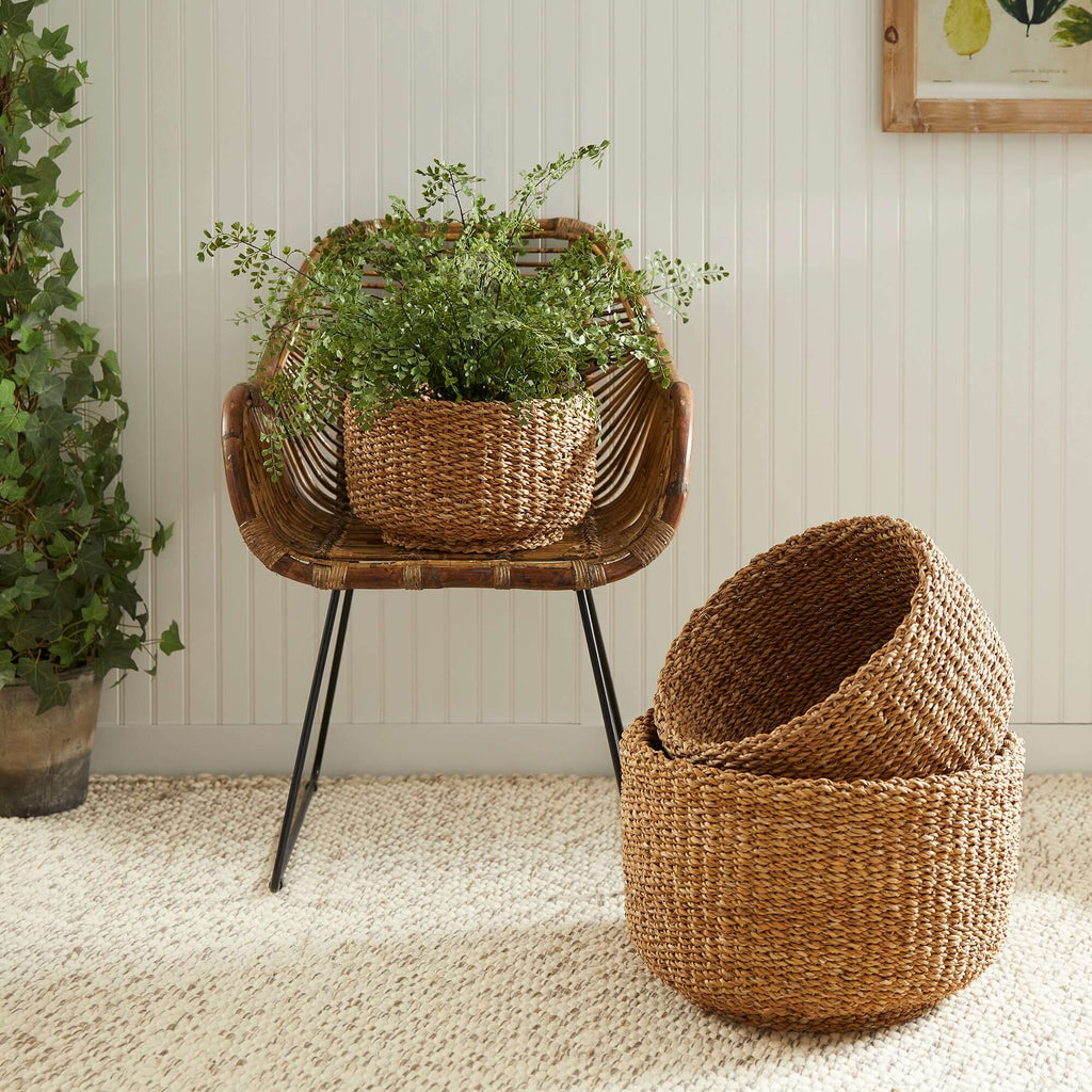 Handwoven Seagrass Storage Baskets (Set of 3)